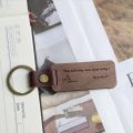 [Laser Engraving of Name Number] Leather Car Key Chain Wood Keyring Keychain DIY Key Holder for Girl Men Women Lady. 
