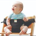 Folding Baby High Seat Strap Black Colour Portable Kids Baby Chair Travel Washable Infant Feeding Dinning Cover Seat With Safety Belt. 