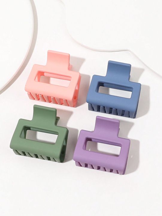 4Pcs Multicolor Small Claw Hair Clips for Women Girls,1.6 Matte Rectangle Nonslip Hair Jaw Clips for Thin Medium Thick Hair