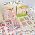 MOMO Sauce Cartoon Handheld Tent Set of 100 Cute Stickers PET Waterproof Transparent Cup Sticker Picture. 