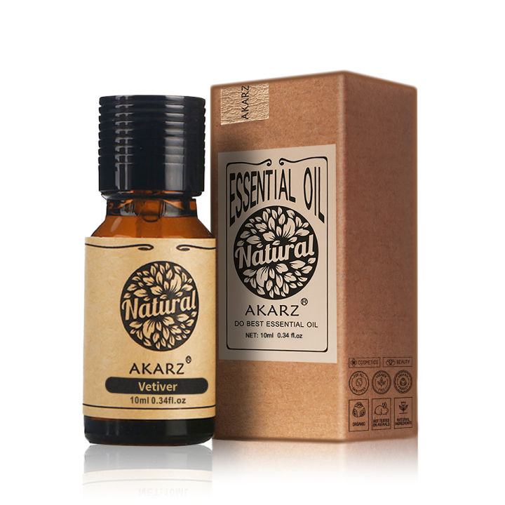 AKARZ Vetiver Essential Oil Natural Skin Calm Wound Healing Oil Control Balance biosis Vetiver Oil