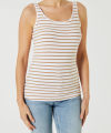 Women's Cotton Stretch Round Neck Striped Tank Top From Levin.