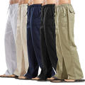 Cotton Linen Pants
Straight Wide Leg Pants
Elastic Waists Trousers
Loose Long Pants
Men's Trousers. 