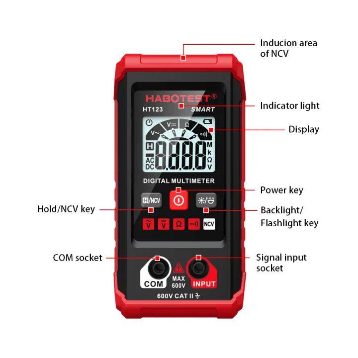 HABOTEST%20HT123%20Digital%20Multimeter%20600V%20AC/DC%202000%20Counts%20High-Precision%20Anti-Burning%20Smart%20Multimeter%20/No%20Need%20To%20Shift%20/NCV%20Non-Contact%20/Automatic%20Identification%20-%20Image%209
