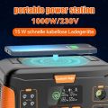 Outdoor backup power bank 300w 1000w 2000w USB AC DC Output for home solar portable power station 932Wh. 