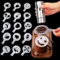 16pcs/Set Coffee Prinitng Mold DIY Plastic Coffee Foam Spray Template Cappuccino Coffee Decoration Stencil. 