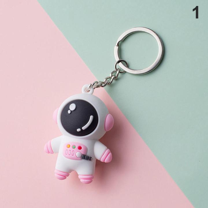 Cute Space Astronaut Metal Key Ring for Men Women Anime Car Accessories MJ