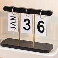 Perpetual Daily Flip Calendar for Desk Reusable Office Desktop Decor Home Accessories Photography Props Easy to Use. 