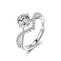 Crowning Love, Couple Rings, Four Prongs, 1 Carat Zircon Diamond Rings, Pair of Wedding Rings for Men and Women, Crown Open Pair Rings. 