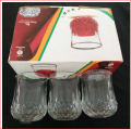 Transparent Diamond Design Coke Glass Set - Unique Glasses To Serve Your Beverages - Set Of 6 Glasses By Olila-W41. 