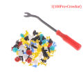 1000Pcs 30 kinds Universal Mixed Auto Fastener Car Bumper Clips with Crowbar. 