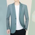 Summer Sun Protection Suit Jacket Men Casual Ice Silk Tops Solid Coat Single Breasted Pocket Blazer Korean Fashion Clothes 2023.