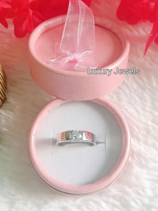Zircon Stone Men's Stainless Steel Finger Ring