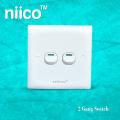 NIICO Classic 2 Gang 1 Way Wall Switch ( 5 Year Warranty).