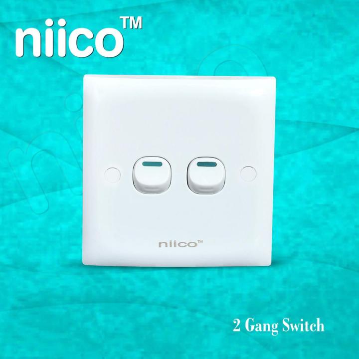 NIICO Classic 2 Gang 1 Way Wall Switch ( 5 Year Warranty)