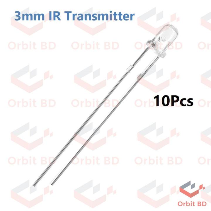 10Pcs- IR Transmitter LED Sensor 3mm 940nm IR LED Light Infrared Transmitter RX LED Sensor Light 3mm For Electronics TV Camera Remote Control