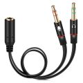 Headset Splitter Cable for PC 3.5mm Jack Headphones Adapter Convertors for PC 3.5mm Female with Headphone/Microphone Transform to 2 Dual 3.5mm Male for Computer Y Splitter Audio. 