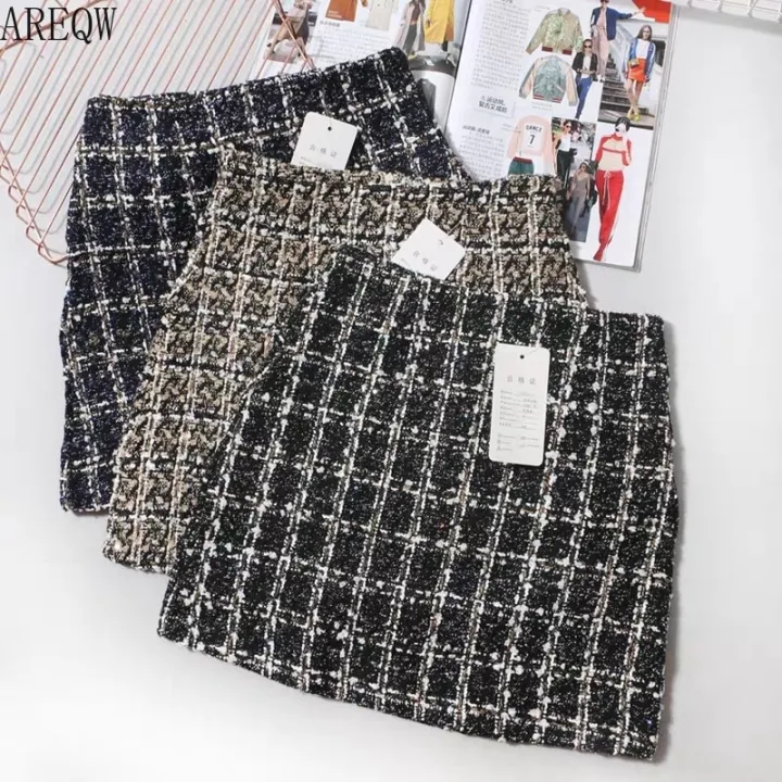2022%20New%20Tweed%20Skirt%20Spring%20Autumn%20Clothing%20for%20women%20Korean%20Elegant%20Plaid%20Cute%20Bottoms%20for%20Ladies%20A%20Line%20Short%20Mini%20Skirts%20-%20Image%202