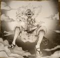 Monkey D Luffy gear 5 poster black and white. 
