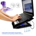 Gaming Laptop Cooler stand, Portable Ultra-Slim Silent Laptop Notebook Cooling Pad, USB Powered Silent With 4 Fans, with LED Quiet Slim, Light Weight Cooler Laptop Cooling Pad Stand height adjustments Laptop table.