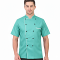 High-Quality Micro Twill Suiting Chef Coat – Stylish Short Sleeve Culinary Jacket.