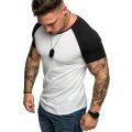 Solid Color Short Sleeve T Shirts Men Summer Raglan T-shirt Fashion Hop Top Tees Simple Style BlaShirt. 