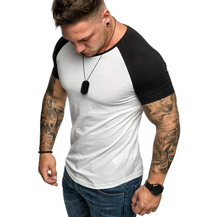 Solid%20Color%20Short%20Sleeve%20T%20Shirts%20Men%20Summer%20Raglan%20T-shirt%20Fashion%20Hop%20Top%20Tees%20Simple%20Style%20BlaShirt%20-%20Image%206