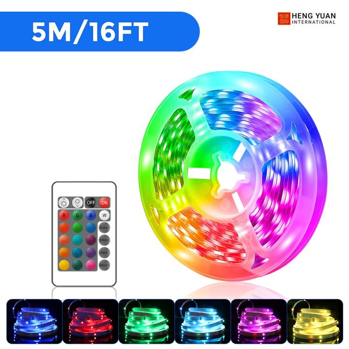 5M LED Strips Lights RGB Water Proof 16 Colors With Remote Control 2835 RGB