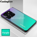For Honor X6A case Gradient Mirror Tempered Glass Protector Hard Cover For Honor X6A Back Cover Phone Cases.