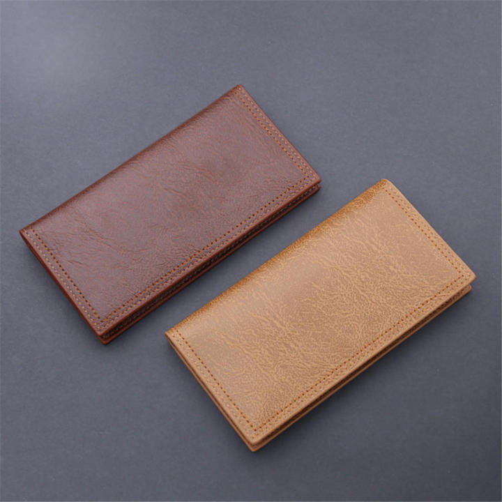 Pu leather Leather wallets Stylish Thin 3 color holder Long Money purses for use Business professionals Gift for men Travel