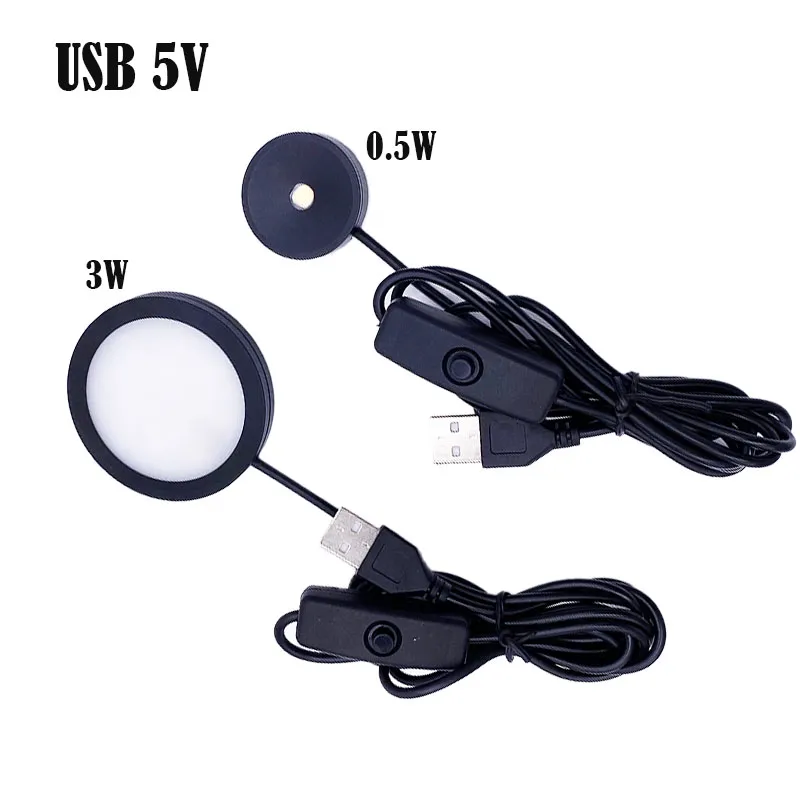 thumbnail image 2 of Mini LED Spotlight With Switch - 5V USB Ultra-Thin Adhesive Lighting For Under Cabinet & Display 2 of 14