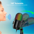 DoomHot USB Microphone PC Condenser Microphone Desktop RGB Lighting Microphone Volume Control Mic Plug and Play Mic Professional Gaming Mic with Mute Button Effect for Streaming Podcast Studio Conference Call. 