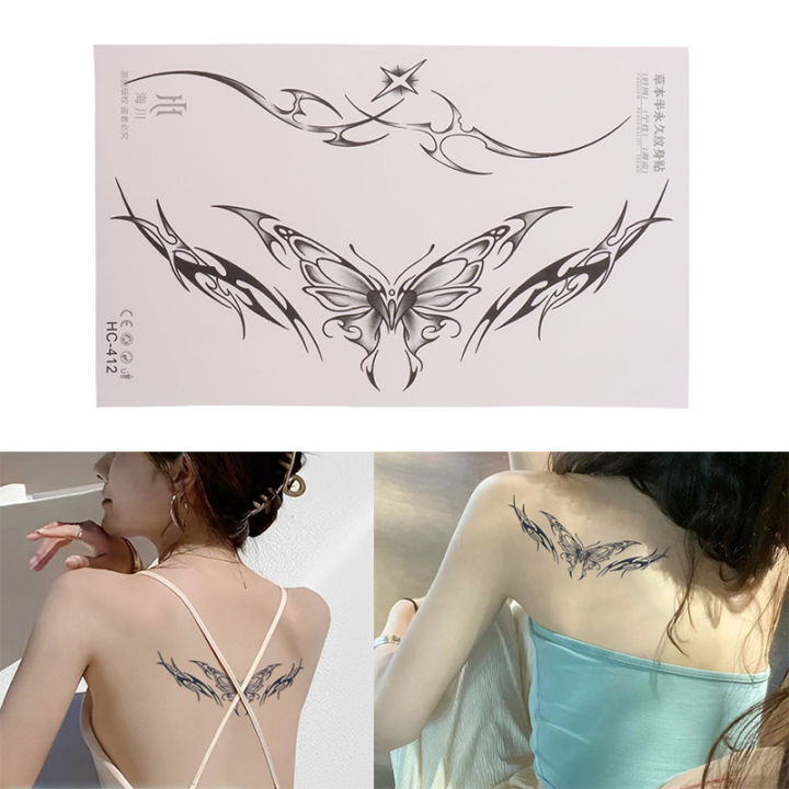 Temporary Full Arm Tattoo Sticker 3D Butterfly Waterproof Fake Tattoos Body