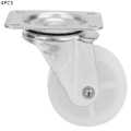 4 Pcs 1.5 inch Universal Swivel Casters -Furniture Wheel Castor White PP Nylon Dual Roller Wheel For Platform Trolley Chair Fixed Swivel. 