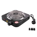 Electric Single Burner Cooktop Compact Portable Adjustable Temperature Hot Plate,1500W, Black & Stainless Eu Plug. 