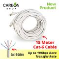 15 Meter Cat 6 Gigabit Ethernet Cable Network Patch Cord Cable LAN Adapter Internet Copper Twisted Wire LAN Cable Plug Connector for Laptop Mac PC WIFI CC Camera Smart TV Box Android.