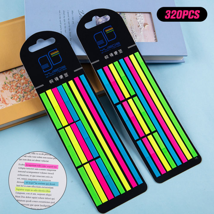 Color Transparent Fluorescent Index Tabs Flags Sticky Note Stationery Reading