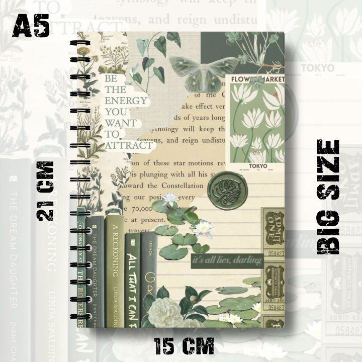 Notebook Aesthetic Journal Clock Design Writing Pad K709