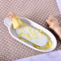 Porcelain Grater Plate for Ginger, Garlic and Onion for Kitchen, for Cooker Apple Meat Puree Vegetable Grinder-White. 