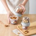 Double-layer Fresh-keeping Box with Fork Portable Breakfast Oatmeal Yogurt Salad Sealed Box Fruit Snack Sealed Can Lunch Boxes. 