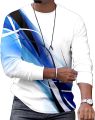 Sport Men's Long-Sleeve T-Shirt Casual Round Neck Pullover Line 3D Printed T-Shirt Blouse Workout Athletic Shirt Top Tee. 