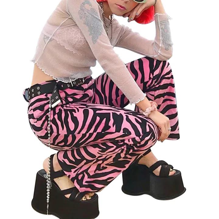 Women%20Straight%20Pants,%20Zebra%20Animal%20Pattern%20Loose%20Show%20Leg%20Length%20Color%20Block%20Casual%20Spring%20Clothing%20-%20Image%205