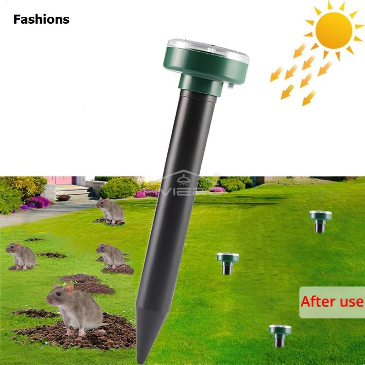 Fashions 4/8X Solar Repeller Powered Ultrasonic Sonic Mouse Mole Pest ...