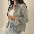 chic Shirt Women's Summer French Style Top High-Grade Cardigan Blouse Shirt Casual Korean Style Women's Clothing Niche. 