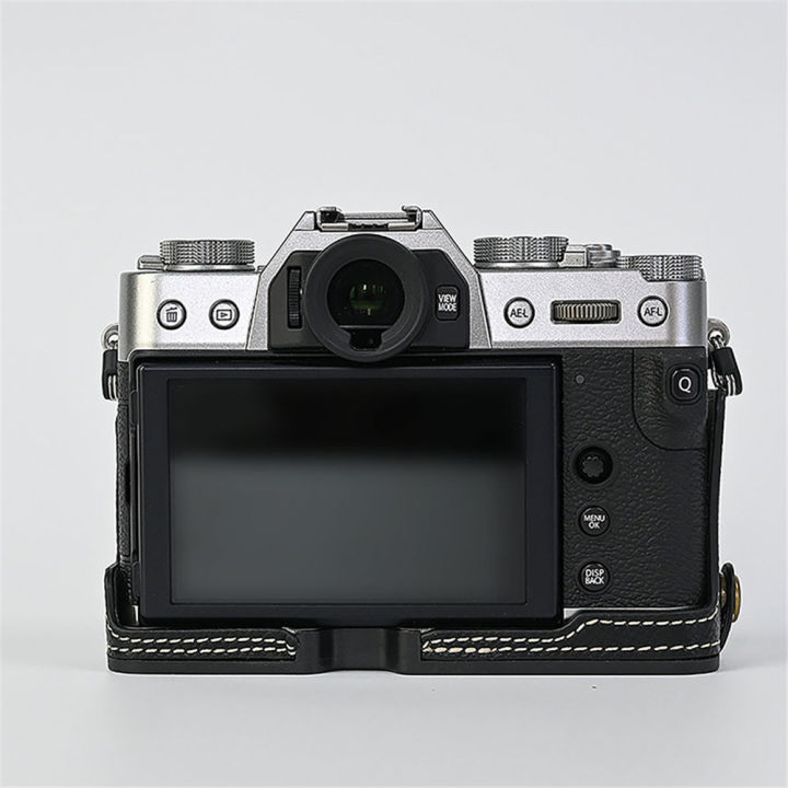 Palm%20Print%20PU%20Leather%20Camera%20Half%20Body%20Case%20for%20Fujifilm%20XT30%20Fuji%20X-T30%20XT30II%20XT20%20XT10%20Battery%20Opening%20Bottom%20Cover%20-%20Image%202