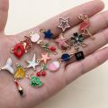 30/60/100pcs Random Mix Enamel Floating Charms For Jewelry Making Supplies DIY Locket Components Flowers Heart Charm Accessories.