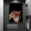Serial Experiments Lain Anime Movie Sticky Posters Fancy Wall Sticker for Living Room Bar Decoration Vintage Decorative Painting.