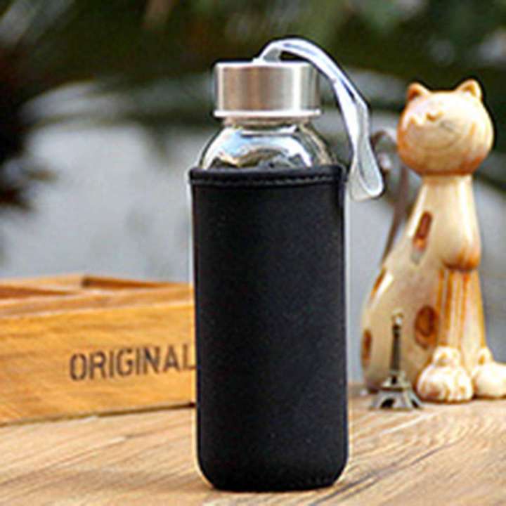 Water Container Cloth 300ml Glass Bottle Borosilicate Water with Cloth Pouch | Daraz.com.bd