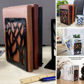 1 Pair Book Ends Hollow Out Bookend Support Stable Black Stand Iron Metal Bookends Home Office Desk Storage Books Organizer Tool.