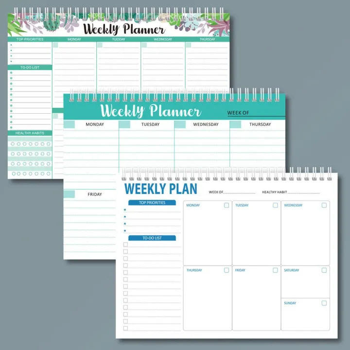 Task Management Notebook Notepad For Work With 52 Sheets Double Coil Book English Note Book To Do List Notebook